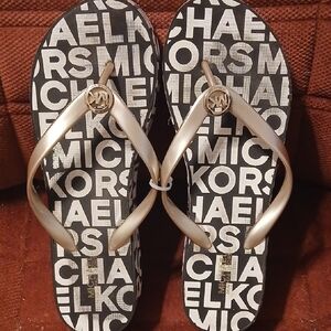 Michael Kors Black and Gold Sandals